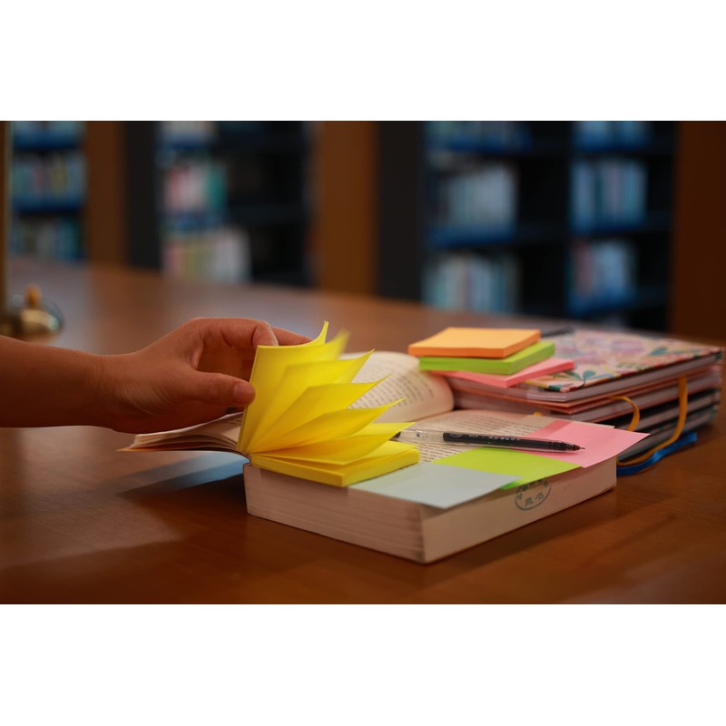 3x3 Inches Pop-up Sticky Notes,6 Bright&Pastel Colors for Refills,Z-Notes for