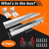 4Pair 8PCS Undermout Drawer Slides 12 15 18 21 Inch