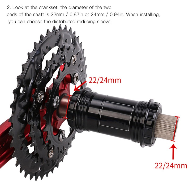 LeBycle Mountain Road Bike Steel Bearing Thread Type Bottom Bracket
