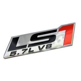 ERPART LS1 5.7L V8 RED Engine Emblems Badges Highly Polished Aluminum Chrome Silver Compatible with Pontiac Trans Am Firebird WS6 Chevy Corvette C5 ZR1 Camaro Holden Special Vehicles HSV