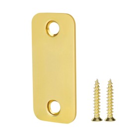 Siwil Door Edge Hole Filler Plate 1”x 2-1/4”, Gold Deadbolt Cover Plate, Round Corner, Stainless Steel – 1 Pack