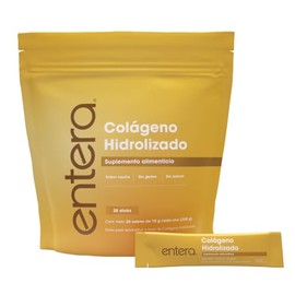 Entera | Colágeno Hidrolizado Puro en Sobres Individuales | Péptidos Tipo I y III | Grass-Fed | Sin Sabor | 25 Porciones