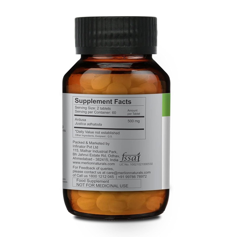  Ardusa Tablets Justicia adhatoda, All Natural, Pure Herbs 500mg