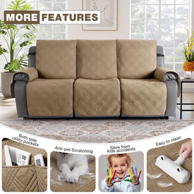 TAOCOCO 100% Waterproof Recliner Sofa Cover, Non Slip Split Couch