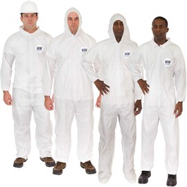 Microguard MP Microporous (White) | Particulate & Splash Protection/Disposable Hazmat Coverall with Elastic Wrist and Attached Hood & Boot for Paint and Particulates (3XL, Case of 25)