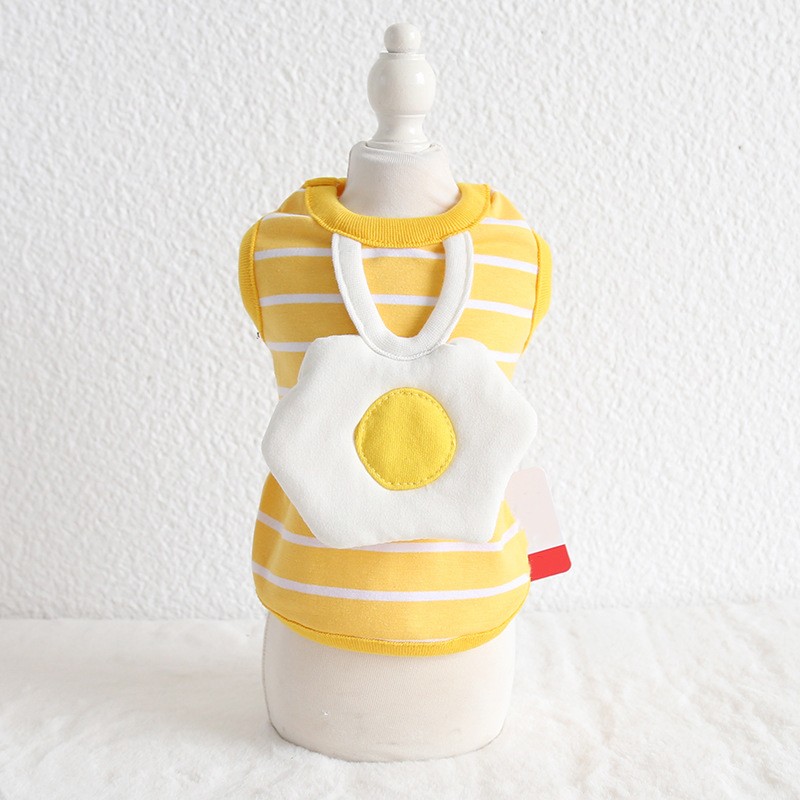 Puppy Striped Egg Vest Cute Skin Friendly Breathable Round Neck