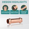 Niikappu 5 Pack Copper Press Extended Coupling Fittings, No Stop,