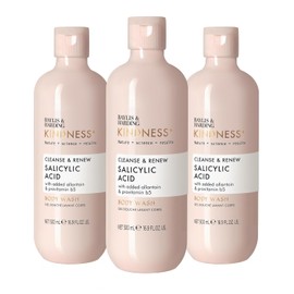 Baylis & Harding Kindness+ Salicylic Acid Cleanse & Renew, Dewbury & Lime Leaf Fragrance, 500ml Body Wash (Pack of 3) - Vegan Friendly