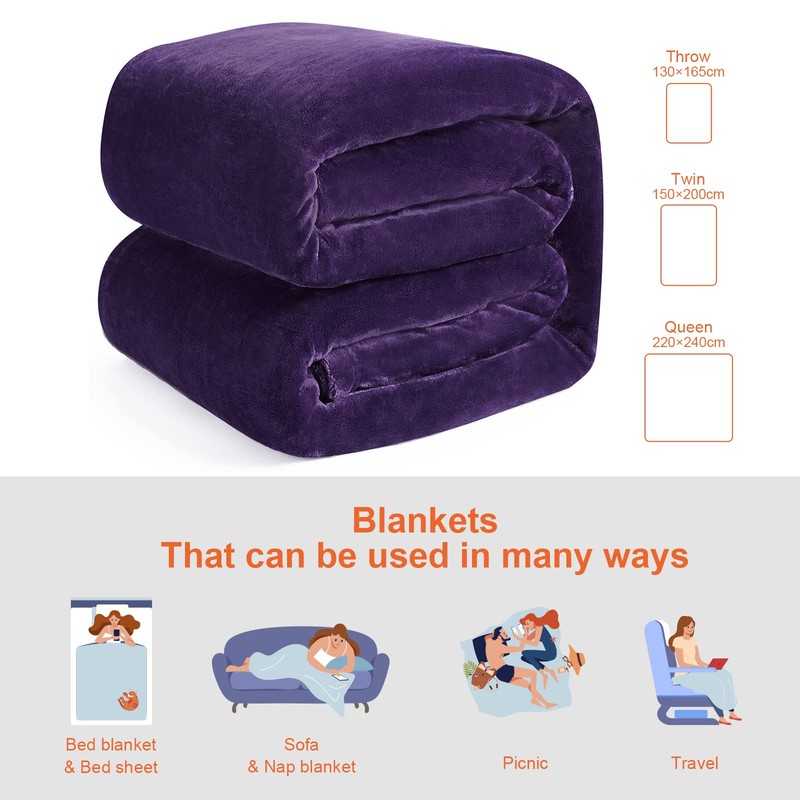 EHEYCIGA Fleece Blanket Throws for Sofas Fluffy Warm Soft Blanket