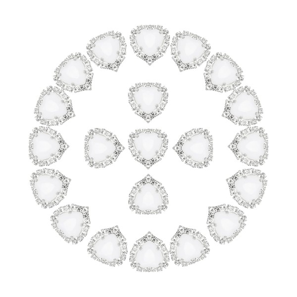 PATIKIL 30PCS Heart Rhinestones, Sew on Rhinestones Buttons Crystal Heart