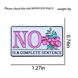 Leraverppy Enamel Pin,No Is A Complete Sentence Lapel Pin,Humorous Badge Gift For Teens Interns Students Partners Family Member Friends Freshman DIY Decor Jacket Canvas Bag Backpack Lanyards Accessory