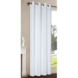 Opaque Curtain with Eyelets Microsatin 245 x 140 cm White