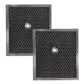 Air Filter Factory 7 X 7-1/2 X 3/8 Inches Bathroom Vent Charcoal Carbon Filters With Offset Hole 2-Pack