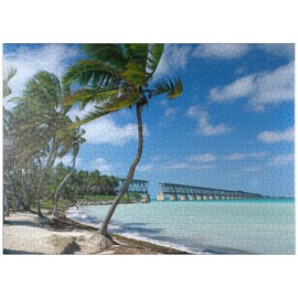 MyPuzzle Flagler's Railroad Bridge, Bahia Honda Key, Florida Keys, Florida, USA - Premium 1000 Piece Jigsaw Puzzle for Adults