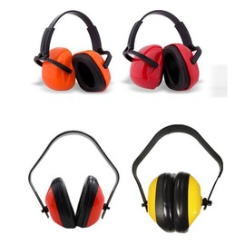 Foldable Noise-Cancelling Soundproof Earmuffs Headset Type, Standard, Red 2ea