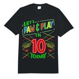 Let´s Paw & Play I´m 10 Years Old Today Laser Tag Birthday Comfort Colors Adult Heavyweight T-Shirt