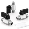 GASHER 6PCS 1/4Inch Mini Brass Ball Valve Shut Off Switch,