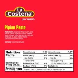 La Costeña Pipian Mole Sauce - Pipian Paste with Ancho Chiles & Pumpkin Seeds - Mexican Food, Enchilada Seasoning, Meat Marinade, Rice, Tamale, Taco, Burger, Comida Mexicana - 8.25oz, 12 Pack