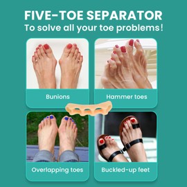Welnove Toe Separators Bunion Corrector - 8 Pack Toe Spacers for Men Women to Correct Bunions and Relieve Foot Pain - Beige