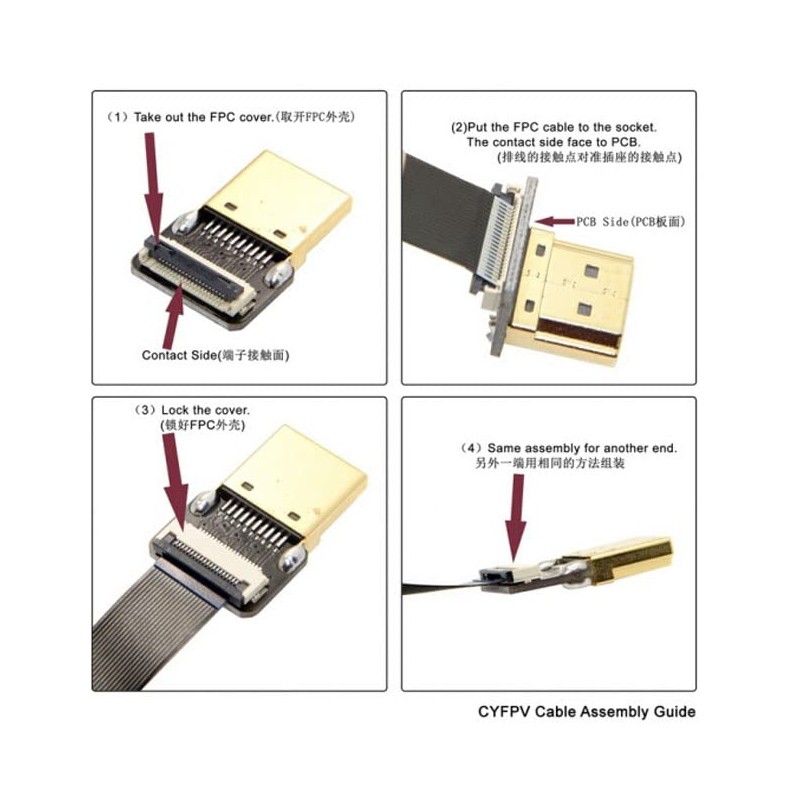 JSER CYFPV Micro HDMI Type D Male Connector Standard Straight