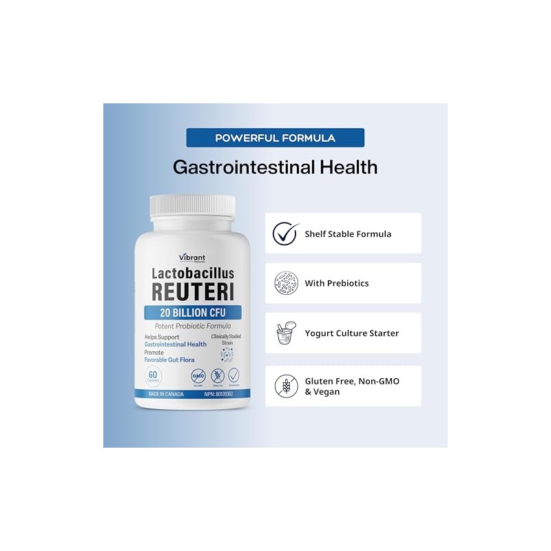 Lactobacillus Reuteri Probiotic 20 Billion CFU - L Reuteri Probiotic
