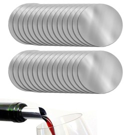 KEQAR Pack of 30 Wine Pouring Tablets, Reusable Drip-Free Wine Pourer, Pouring Aid for Elegant Pouring (Silver)