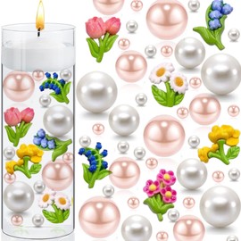 Cqueni 166PCS Vase Filler Faux Pastel Plastic Beads Artificial Floral for for DIY Fall Displays Vases Filler Wedding Centerpiece Christmas Decorations