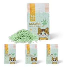 3pcs Tofu Arena Para Gatos 6 Litros Te Verde