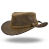 SideWinder Genuine Leather Western Style Wide Brim Waterproof Vintage Cowboy