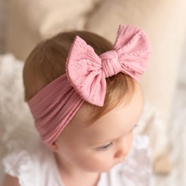 Baby Girls Elastic Bows Headbands Newborn Essentials Handmade stretchy hairbands Soft Nylon Hair Accessories for Infant Toddlers