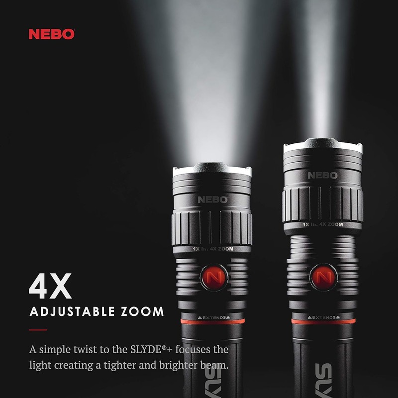 NEBO SLYDE+ 300 Lumen LED Flashlight & Red COB Work