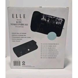 Elle Deluxe 10 Piece Makeup Brush Collection W/ Bonus Brush Cleaner