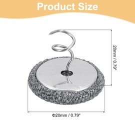 QUARKZMAN Pack of 24 Upholstery Pins Twist Pin, 20 mm Bed Skirt Pins Fabric Covered Button Twist Pins for Throws Bed Skirt Armchair Caddies Furniture Cover Grey