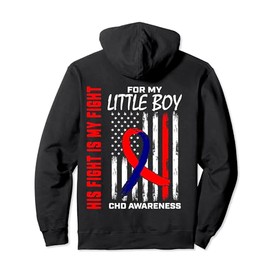 Congenital Heart Defect CHD Awareness Son Little Boy Flag Pullover Hoodie