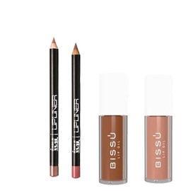 Kit Lip Oil Bissu + 2 Delineador labios IVY | Libre de parabenos y Crueldad animal (Vainilla y Avellana)