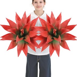 Velener Fall Fake Agave Artificial Plant, Red Fake Succulents Plant for Room Decor, Unpotted Faux Agave Stems Plant for Fall Outdoor/Indoor Decor, 22 inches, Set of 2