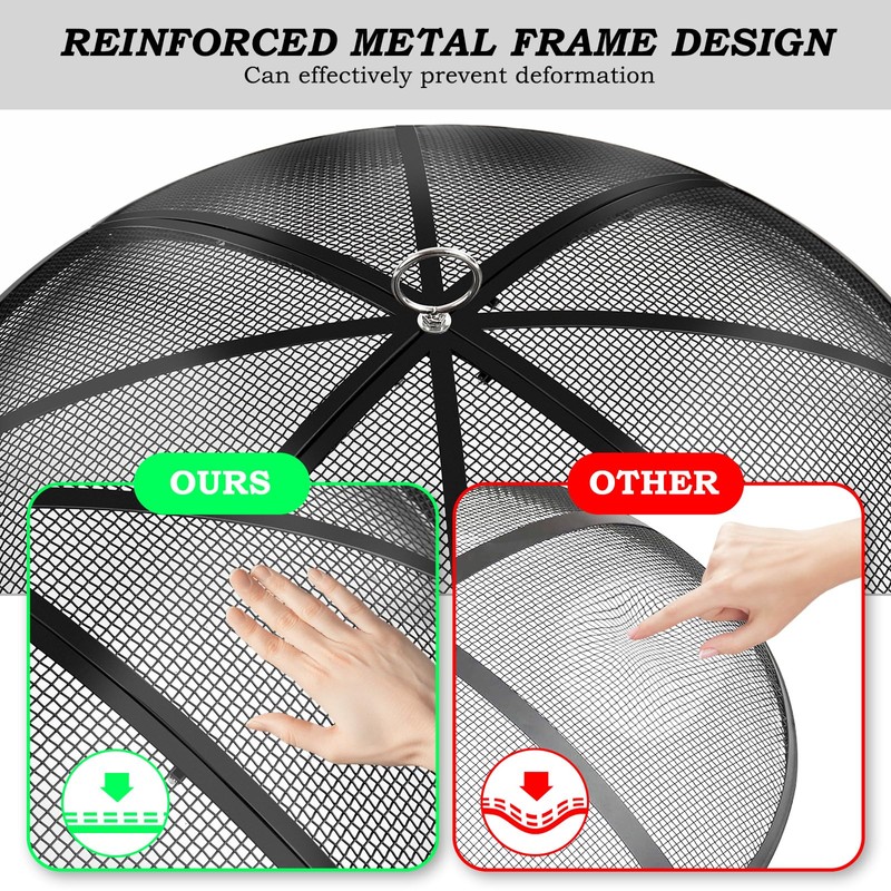 Fire Pit Spark Screen, 27 Inch Diameter Fire Pit Screen
