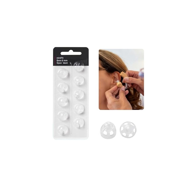 10 Hearing Aid Domes, 8 mm, Compatible with Oticon RIC