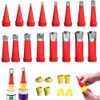 24pcs Universal Integrated Rubber Nozzle Tool Kit, Stainless Steel Caulking