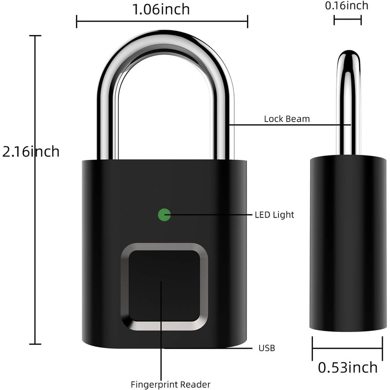 Fingerprint Padlock Rawrr Gym Locker Padlock Metal Keyless Thumbprint Lock