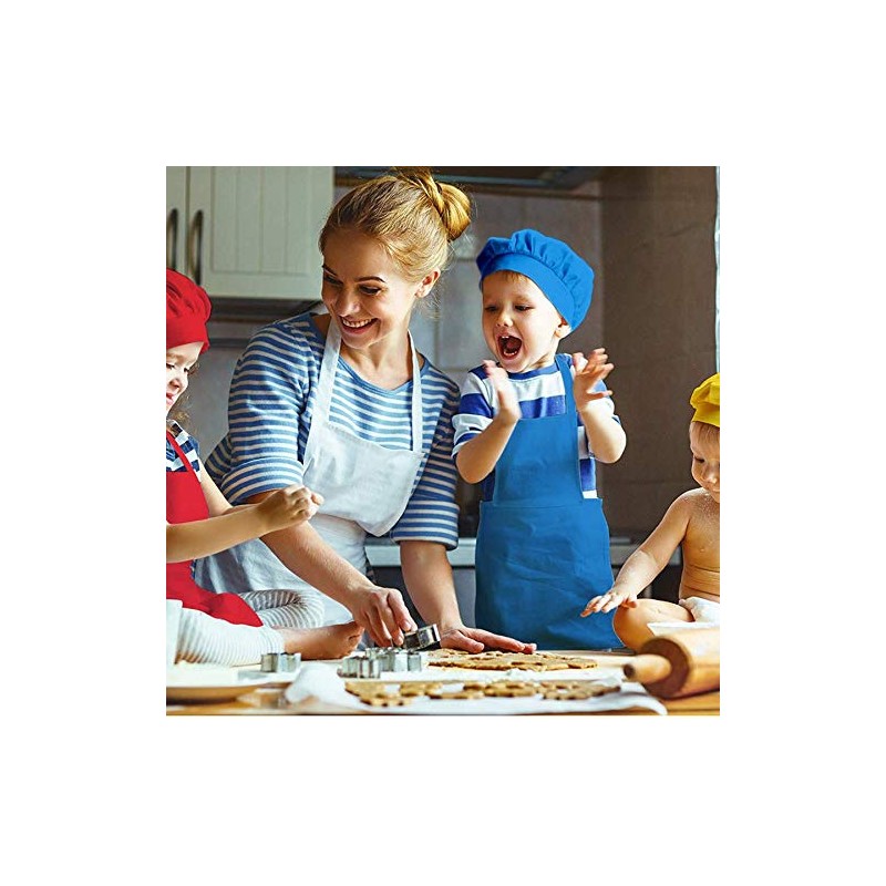 Falygda 4 Children's Apron and Chef Hat Sets, Adjustable, with