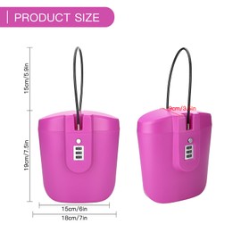 Soleebee Tragbare Anti-Diebstahl Schlossbox, Portable Sicherheit Schlosstasche Mobiler Reisesafe Strandsafe mit Zahlen Schloss Lock Box für den Strand Reisen Camping Sport Outdoor (Pink)