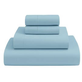 MyGiza Sheets 4 Pcs Queen Sheet Set, 100% Certified Giza Egyptian Cotton, Soft & Luxury Sheets fits 18 Inches Deep Mattress, Sky Blue