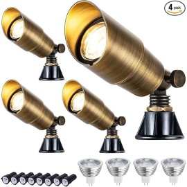 LumStory Solid Brass Landscape Light 4 Pack LT2101(4)
