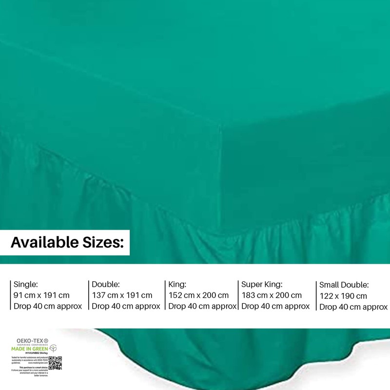 DTEX HOMES Luxury Extra Deep Frilled Valance Fitted Sheets, Double