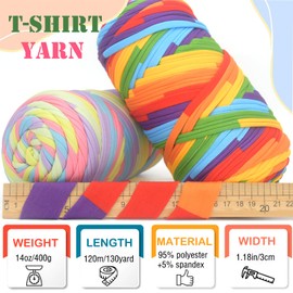 playera de hilo de 400 g para ganchillo, playera de tela elástica suave y gruesa, para ganchillo para tejer a mano, para principiantes, manualidades, decoración del hogar, tono océano