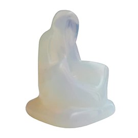 Bacatgem Synthetic Opalite Wizard Crystals and Healing Stone Figurines,1.3 Inches Hand Carved Pocket Animal Room Decor Gemstone