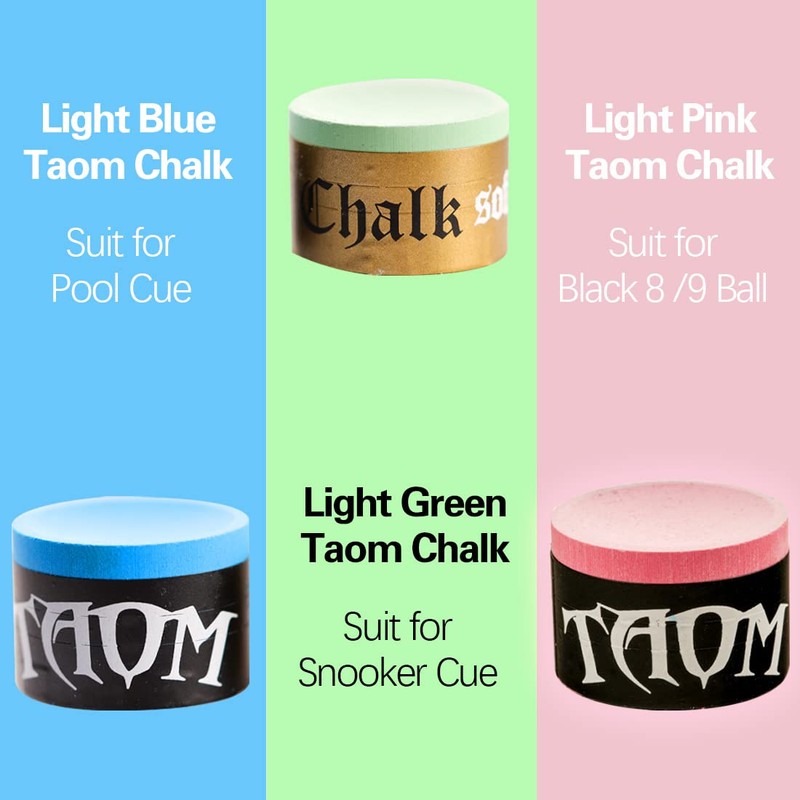 TAOM Chalk Round Blue Green Colors Billiard Chalk Pool Snooker