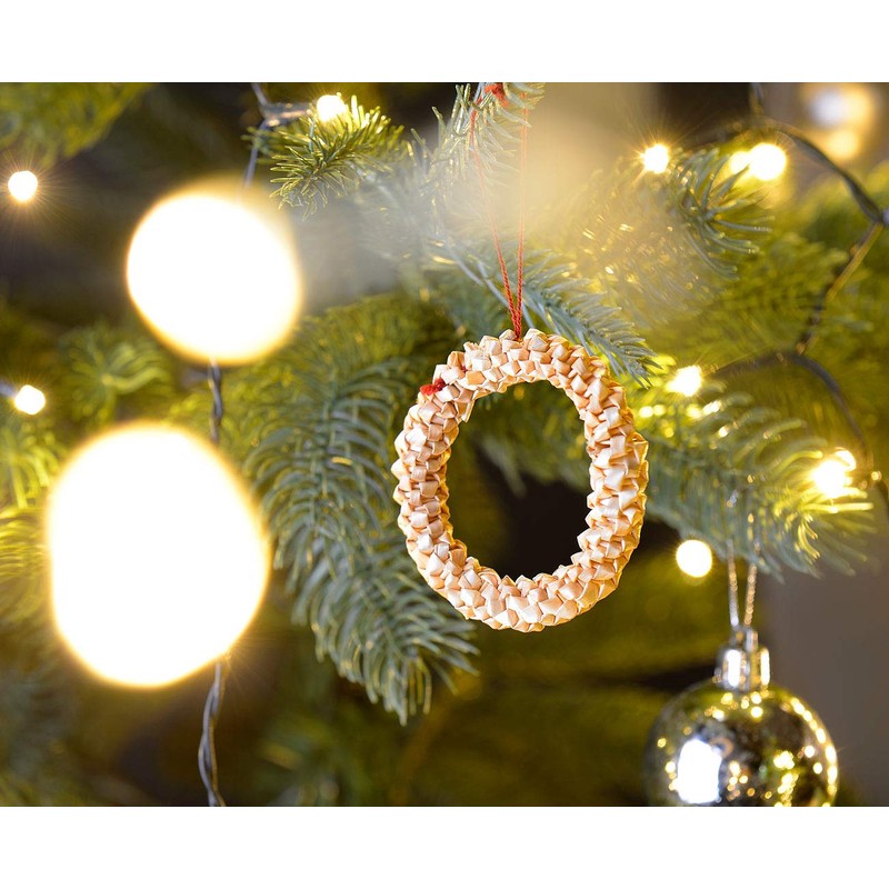 infactory 44-teiliges Strohschmuck-Set für den Weihnachtsbaum, 7 Formen