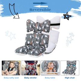 Baby Stroller Cushion, Baby Pushchair Seat Liners Pram Liner Universal Baby Stroller Seat Cushion Soft and Breathable 3D Air Mesh Cotton Pushchair Accessories (Gray Rabbit)